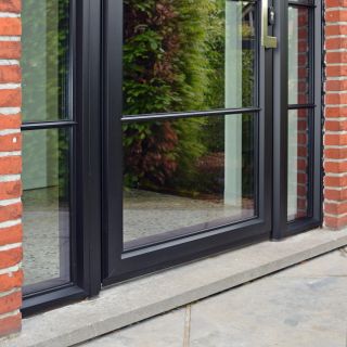 Zwarte aluminium deur steellook