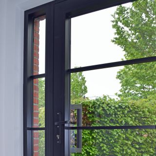 Zwarte aluminium deur steellook