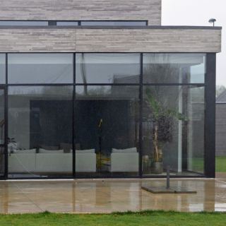 Aluminium Ramen Deuren Schuiframen Geel Ral9005 Zwart 06