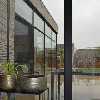 Aluminium Ramen Deuren Schuiframen Geel Ral9005 Zwart 09